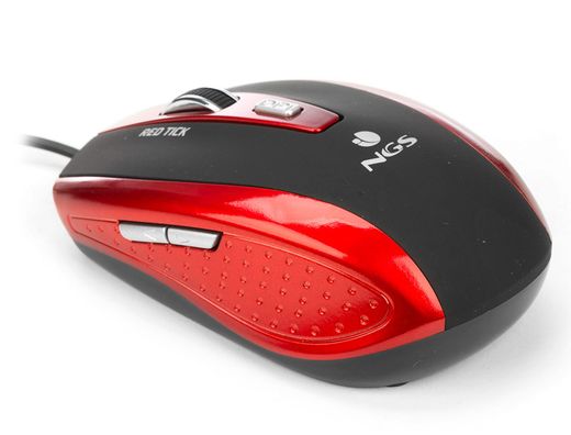 Raton ngs cable tick optico 800/1600 dpi 6 botones nano conexion usb color rojo