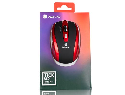 Raton ngs cable tick optico 800/1600 dpi 6 botones nano conexion usb color rojo