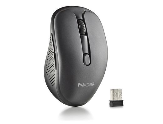 Raton ngs evo rust optico 800/1200/1600 dpi inalambrico 5 botones teclas silenciosas receptor usb 2,4 ghz negro