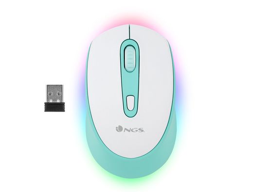 Raton ngs smog optico 1000/1600/2400 dpi inalambrico 3 botones receptor usb 2,4 ghz luces