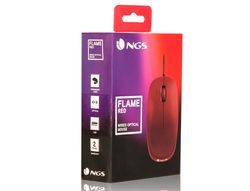 Raton ngs wired flame optico con cable 1000 dpi ambidiestros usb color rojo