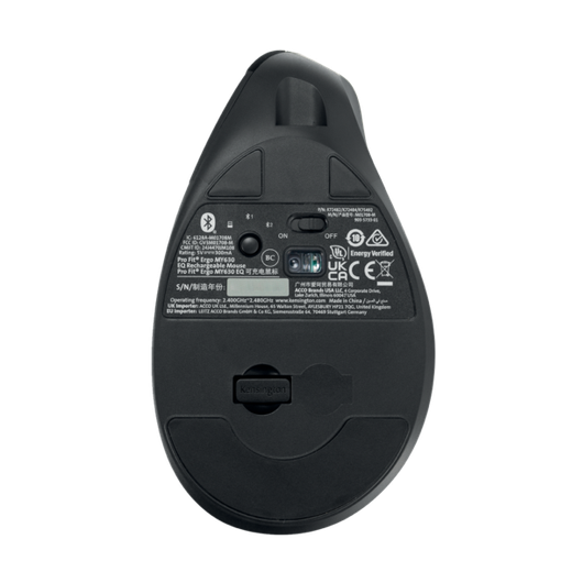 Ratón óptico Kensington Ergonómico recargable MY630 EQ, negro