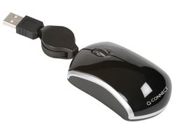 Raton Q-Connect Mini Optico 800 Dpi Retractil Usb 1,5 Ghz Negro