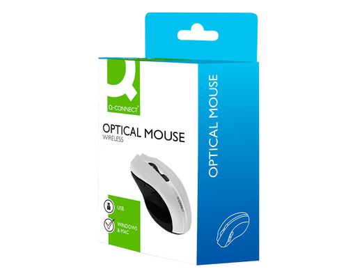 Raton q-connect optico inalambrico 1000 dpi receptor usb 2,4 ghz blanco