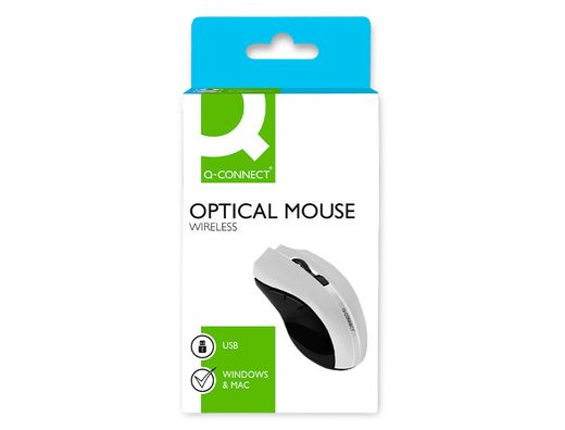 Raton q-connect optico inalambrico 1000 dpi receptor usb 2,4 ghz blanco