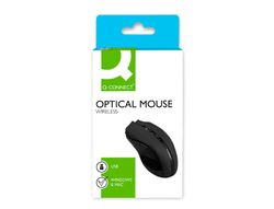 Raton q-connect optico inalambrico 1000 dpi receptor usb 2,4 ghz negro