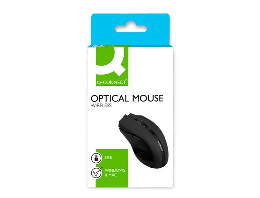 Raton q-connect optico inalambrico 1000 dpi receptor usb 2,4 ghz negro