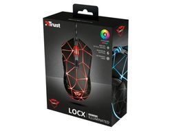 Raton trust gxt133 locx gaming optico luces led 800-4000 ppp 6 botones usb 2.0 cable 1,80 m color negro