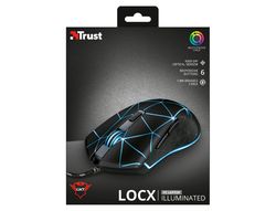 Raton trust gxt133 locx gaming optico luces led 800-4000 ppp 6 botones usb 2.0 cable 1,80 m color negro