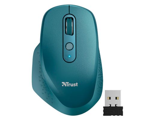 Raton trust ozaa optico inalambrico 2400dpi 6 botones usb 2.0 azul