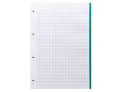 Recambio antartik A4 80 hojas 90gr cuadro 5 mm 4 taladros bandas de 5 colores pasteles