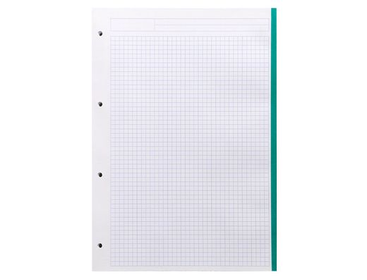 Recambio antartik A4 80 hojas 90gr cuadro 5 mm 4 taladros bandas de 5 colores pasteles