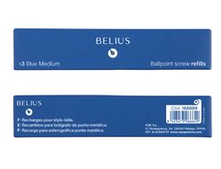 Recambio boligrafo belius azul 0,8 mm caja 3 unidades