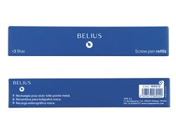 Recambio boligrafo belius con rosca azul caja 3 unidades