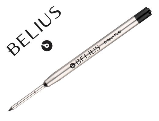 Recambio boligrafo belius negro 0,8 mm caja 3 unidades