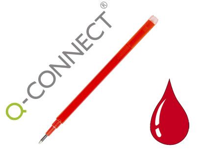Recambio boligrafo q-connect retractil kf11059 borrable rojo caja de 3 unidades