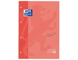 Recambio color 1 oxford din a4+ 80 hojas 90 gr cuadricula 5 mm tapa blanda 4 taladros coral touch