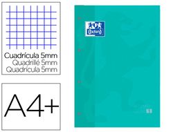 Recambio color 1 oxford din a4+ 80 hojas 90 gr cuadro 5 mm 4 taladros color ice mint