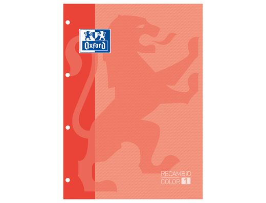Recambio color oxford din a4 80 hojas cuadro 5 mm 4 taladros melocoton