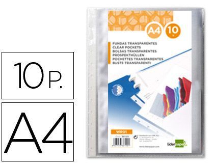 Recambio Funda Liderpapel Intercambiables Din A4 Bolsa de 10 Unidades
