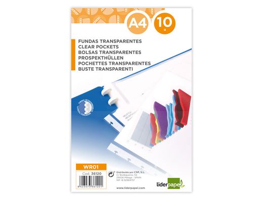 Recambio Funda Liderpapel Intercambiables Din A4 Bolsa de 10 Unidades
