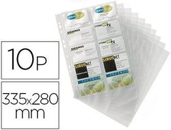 Recambio Fundas Duraclip para Tarjetero 2384 Bolsa de 10 Hojas Capacidad 20 Tarjetas Por Hoja