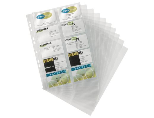 Recambio Fundas Duraclip para Tarjetero 2384 Bolsa de 10 Hojas Capacidad 20 Tarjetas Por Hoja