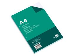 Recambio liderpapel a4 100 hojas 100g/m2 cuadro 3mm con margen 4 taladros