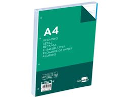 Recambio Liderpapel A4 100 Hojas 100G/M2 Cuadro 4Mm con Margen 4 Taladros