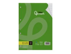 Recambio liderpapel A4 100 hojas 100gr pauta 3,5mm con margen 4 taladros