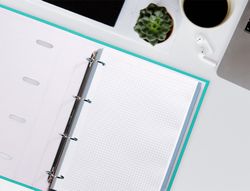 Recambio liderpapel A4 120 hojas 90gr cuadro 5 mm 4 taladros bandas de 5 colores pasteles