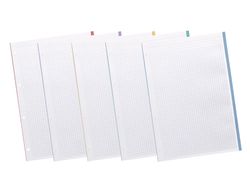 Recambio liderpapel a4 200+50 hojas 90g/m2 cuadro 5 mm 4 taladros bandas de 5 colores