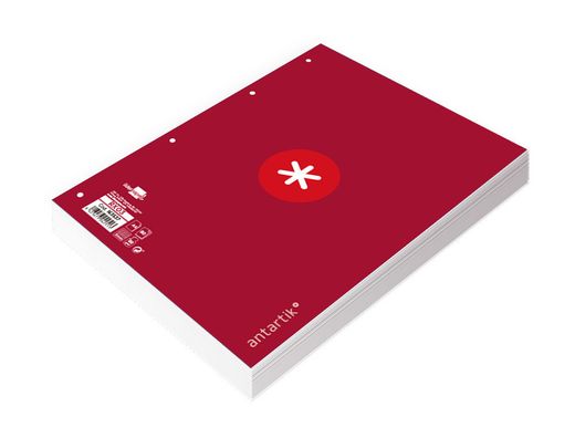 Recambio liderpapel a4 antartik 80 hojas 90g/m2 cuadro 5 mm 4 taladros 1 banda marco color frambuesa