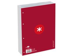 Recambio liderpapel a4 antartik 80 hojas 90g/m2 cuadro 5 mm 4 taladros 1 banda marco color frambuesa