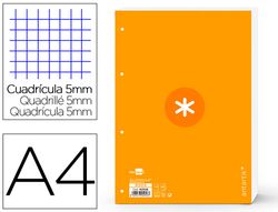 Recambio liderpapel a4 antartik 80 hojas 90g/m2 cuadro 5 mm 4 taladros 1 banda marco color mostaza
