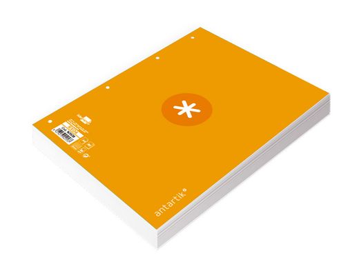 Recambio liderpapel a4 antartik 80 hojas 90g/m2 cuadro 5 mm 4 taladros 1 banda marco color mostaza
