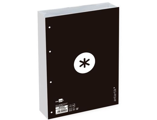 Recambio liderpapel a4 antartik 80 hojas 90g/m2 cuadro 5 mm 4 taladros 1 banda marco color negro