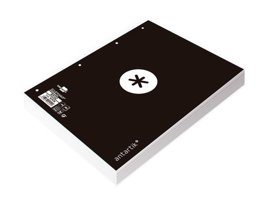 Recambio liderpapel a4 antartik 80 hojas 90g/m2 cuadro 5 mm 4 taladros 1 banda marco color negro