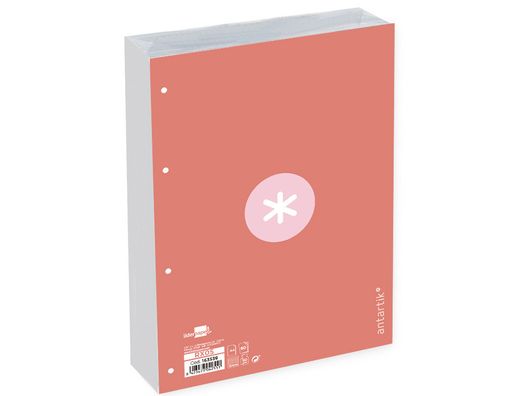 Recambio liderpapel a4 antartik 80 hojas 90g/m2 cuadro 5 mm 4 taladros 1 banda marco color rosa