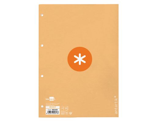 Recambio liderpapel a4 antartik 80 hojas 90g/m2 cuadro 5mm 4 taladros 1 banda con marco color amarillo