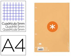 Recambio liderpapel a4 antartik 80 hojas 90g/m2 cuadro 5mm 4 taladros 1 banda con marco color amarillo