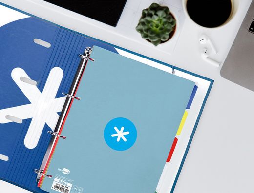Recambio liderpapel a4 antartik 80 hojas 90g/m2 cuadro 5mm 4 taladros 1 banda con marco color celeste