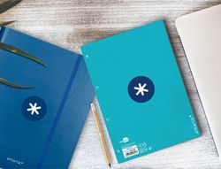 Recambio liderpapel a4 antartik 80 hojas 90g/m2 cuadro 5mm 4 taladros 1 banda con marco color turquesa