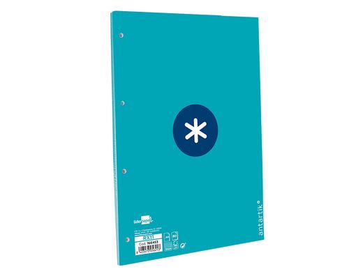 Recambio liderpapel a4 antartik 80 hojas 90g/m2 cuadro 5mm 4 taladros 1 banda con marco color turquesa