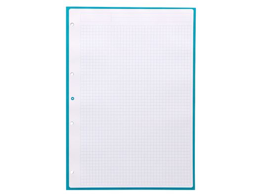 Recambio liderpapel a4 antartik 80 hojas 90g/m2 cuadro 5mm 4 taladros 1 banda con marco color turquesa