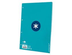 Recambio liderpapel a4 antartik 80 hojas 90g/m2 cuadro 5mm 4 taladros 1 banda con marco color turquesa
