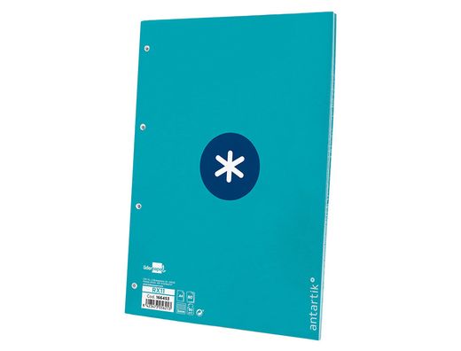 Recambio liderpapel a4 antartik 80 hojas 90g/m2 cuadro 5mm 4 taladros 1 banda con marco color turquesa
