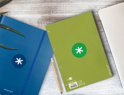 Recambio liderpapel a4 antartik 80 hojas 90g/m2 cuadro 5mm 4 taladros 1 banda con marco color verde