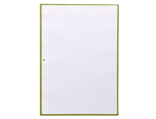 Recambio liderpapel a4 antartik 80 hojas 90g/m2 cuadro 5mm 4 taladros 1 banda con marco color verde