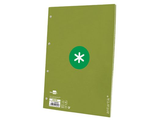 Recambio liderpapel a4 antartik 80 hojas 90g/m2 cuadro 5mm 4 taladros 1 banda con marco color verde